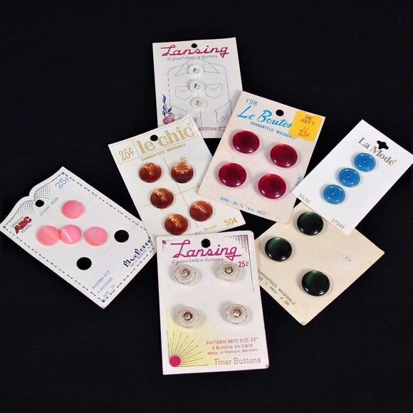 Vintage Buttons Lot German USA Japan - Picture 1 of 9